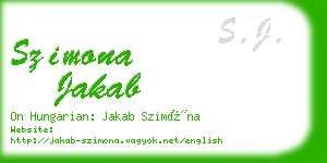 szimona jakab business card